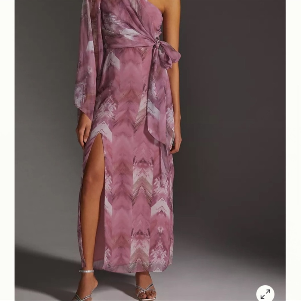 Anthropologie Nikita Mhaisalkar Sleek Soft One-Shoulder Sophisticated Dress - Picture 4 of 5